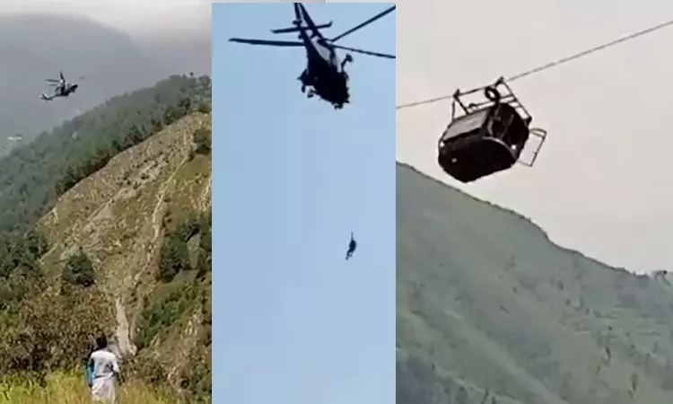 1000 அடி உயரத்தில் அறுந்து விழும் நிலையில் கேபிள் கார்.. சிக்கிக்கொண்ட மாணவர்கள்- ஆசிரியர்கள்; மீட்பு பணி தீவிரம்