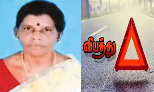 அண்ணா சதுக்கம் அருகே போலீஸ் வாகனம் மோதி பெண் பலி