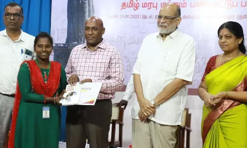 தமிழ் பண்பாட்டை அடுத்த தலைமுறையினருக்கும் கொண்டு சேர்க்க வேண்டும்: கல்லூரி மாணவர்களுக்கு கலெக்டர் பழனி அறிவுரை