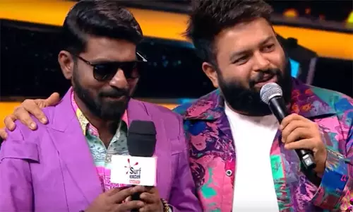 சூப்பர் சிங்கர் மா.கா.பா.ஆனந்துடன் கிரிக்கெட் விளையாடி அசத்தும் தமன்