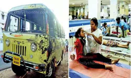 பள்ளிக்கூட வேன் கவிழ்ந்து 28 மாணவர்கள் காயம்