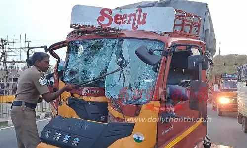 லாரிகள் மோதலில் ஆரணியை சேர்ந்த டிரைவர் பலி