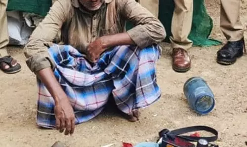 மயிலம் அருகே வனவிலங்குகளை வேட்டையாடநாட்டு வெடிகுண்டுகளுடன் சுற்றித்திரிந்தவர் கைது:வனத்துறையினர் நடவடிக்கை