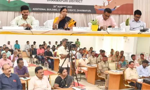 தர்மபுரியில்காலநிலை மாற்ற விழிப்புணர்வு கூட்டம்கலெக்டர் சாந்தி தலைமையில் நடந்தது