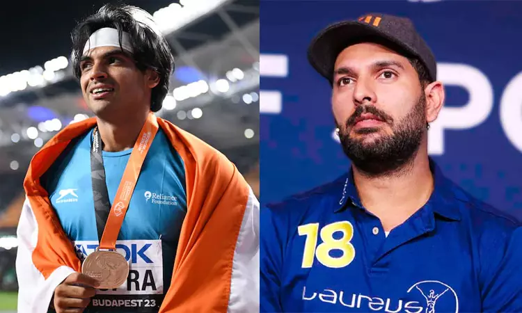 உங்களால் நாங்கள் பெருமை அடைகிறோம் - நீரஜ் சோப்ராவுக்கு யுவராஜ் சிங் வாழ்த்து உங்களால் நாங்கள் பெருமை அடைகிறோம் - நீரஜ் சோப்ராவுக்கு யுவராஜ் சிங் வாழ்த்து