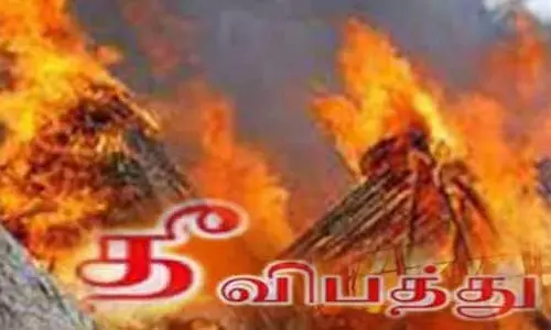 கியாஸ் கசிந்து வீட்டில் தீ கியாஸ் கசிந்து வீட்டில் தீ