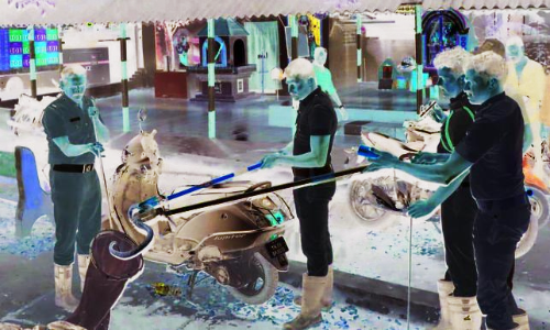 ஸ்கூட்டர் இருக்கைக்குள் புகுந்த பாம்பு