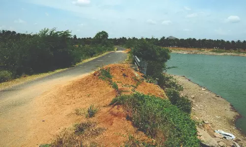 குளக்கரையில் ஏற்பட்ட சேதத்தால் மழைக்காலங்களில் உடைப்பு ஏற்படும் அபாயம்