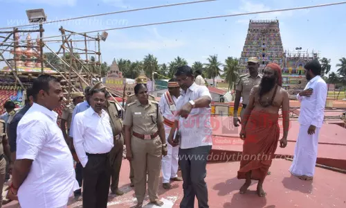மாயூரநாதசாமி கோவில் குடமுழுக்கு விழா முன்னேற்பாடு பணிகள்