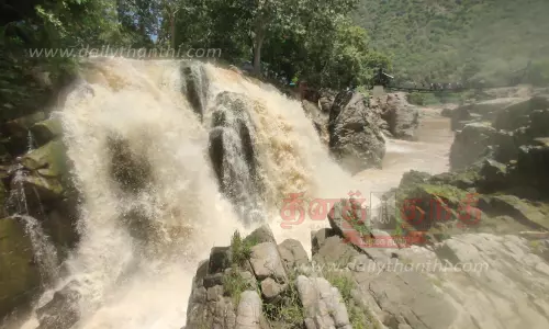 காவிரி நீர்ப்பிடிப்பு பகுதிகளில் கனமழை:ஒகேனக்கல்லுக்கு நீர்வரத்து வினாடிக்கு 11 ஆயிரம் கனஅடியாக அதிகரிப்புபரிசல் இயக்க மாவட்ட நிர்வாகம் தடை