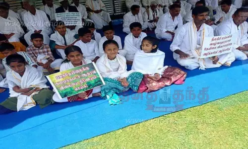 3-வது நாளாக விவசாயிகள் குழந்தைகளுடன் போராட்டம்