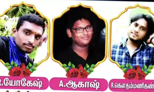 கார்-லாரி மோதலில் 3 வாலிபர்கள் பலி