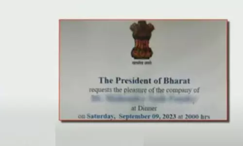 ஜி 20 மாநாடு: விருந்தினர்களுக்கு பாரத் குடியரசுத்தலைவர் என குறிப்பிட்டு அழைப்பிதழ் - காங். குற்றச்சாட்டு ஜி 20 மாநாடு: விருந்தினர்களுக்கு பாரத் குடியரசுத்தலைவர் என குறிப்பிட்டு அழைப்பிதழ் - காங். குற்றச்சாட்டு