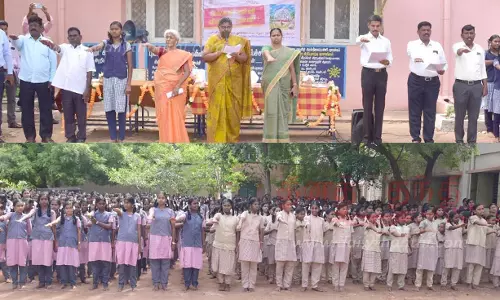 மாணவிகள் தூய்மை உறுதிமொழி ஏற்கும் நிகழ்ச்சி