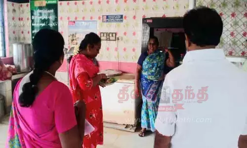 தேவகோட்டை அம்மா உணவகத்தில் நகராட்சி ஆணையர் ஆய்வு