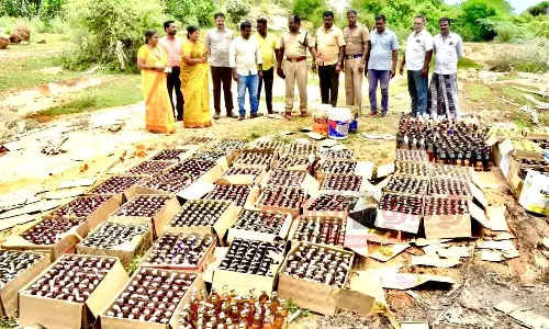 மதுரையில் போலீசார் பறிமுதல் செய்த மதுபாட்டில்கள் அழிப்பு