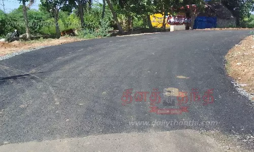 தினத்தந்தி செய்தி எதிரொலி: ஜல்லிக்கற்கள் கொட்டப்பட்ட இடத்தில் சாலை சீரமைப்பு