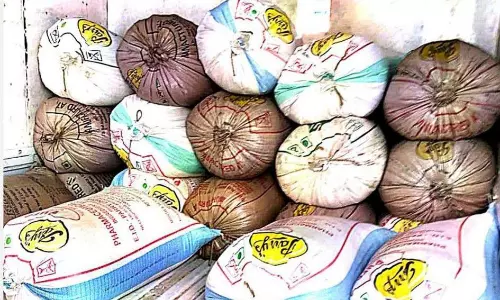 சரக்கு வாகனத்தில் கடத்திய 1 டன் ரேஷன் அரிசி பறிமுதல்; வாலிபர் கைது