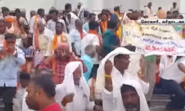 கர்நாடகத்தில் காங்கிரஸ் அரசுக்கு எதிராக பா.ஜ.க.வினர் நடத்திய போராட்டத்தை கலைத்த தேனீக்கள்!