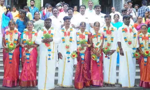 கல்யாண பசுபதீஸ்வரர் கோவிலில் 5 ஜோடிகளுக்கு திருமணம்