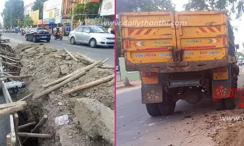 ரோட்டின் ஓரங்களில் பல மாதங்களாக பள்ளம்: போக்குவரத்து மிகுந்த சாலைகளில் நெரிசலை அதிகமாக்கும் அதிகாரிகள்- சிக்கித்தவிக்கும் வாகன ஓட்டிகள்