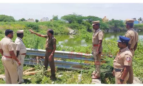 விநாயகர் சிலைகள் கரைக்கும் இடத்தில்  முன்னேற்பாடு பணிகள் குறித்து போலீசார் ஆய்வு