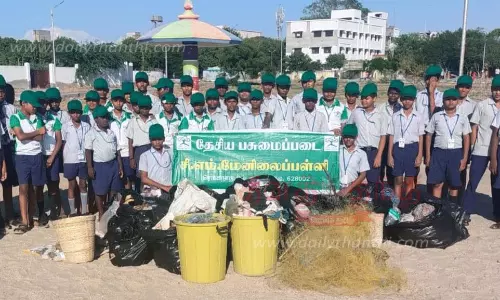 தூத்துக்குடி கடற்கரையில் தூய்மை பணி தூத்துக்குடி கடற்கரையில் தூய்மை பணி