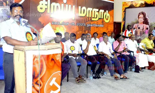 மதவாத அரசியலை இந்தியா கூட்டணி எதிர்த்து வருகிறது; தொல்.திருமாவளவன் பேச்சு