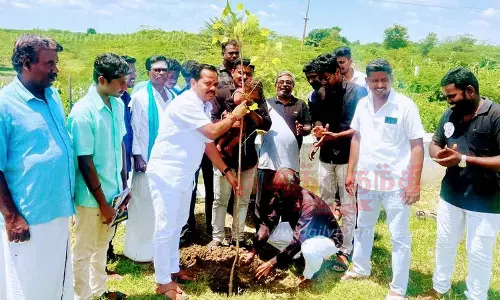 பெரியார் பிறந்தநாளை முன்னிட்டு மரக்கன்றுகள் நடும் விழா