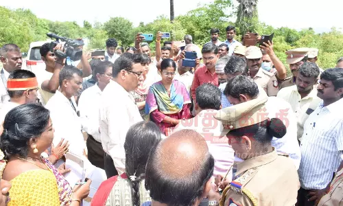 சங்ககிரி அருகேகல்குவாரியை கலெக்டர் கார்மேகம் ஆய்வு