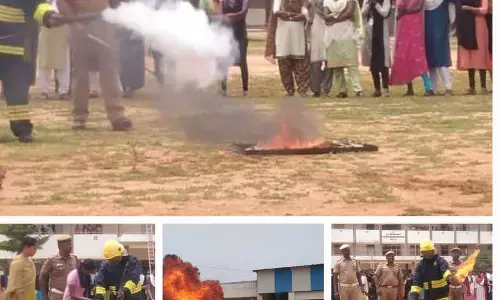 தீ விபத்து-வெள்ள பாதிப்பு மீட்பு ஒத்திகை