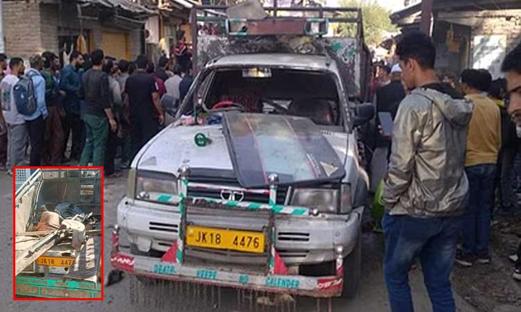 காஷ்மீரில் வாகனத்தில் திடீர் வெடிவிபத்து:  8 தொழிலாளர்கள் காயம்; பயங்கரவாத தாக்குதலா..?
