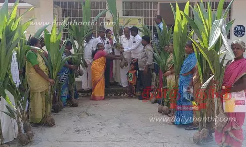 மோசூர் கிராமத்தில் 600 தென்னங்கன்றுகள் வினியோகம்