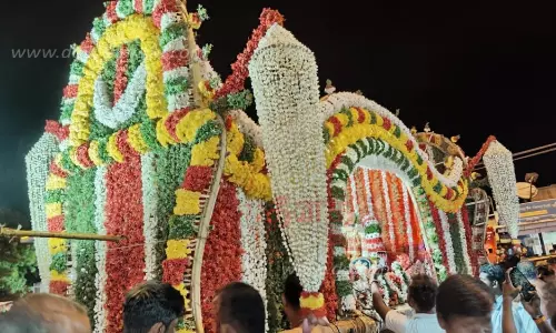 பிரசன்ன வெங்கடாசலபதி கோவிலில் புஷ்ப பல்லக்கில் பெருமாள் புறப்பாடு