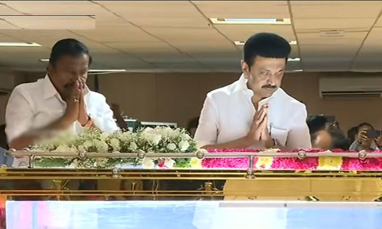 எம்.எஸ்.சுவாமிநாதன் உடலுக்கு முதல்-அமைச்சர் மு.க.ஸ்டாலின் அஞ்சலி