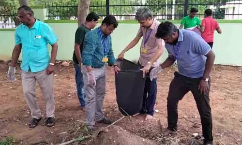 வெண்ணைமலையில் தூய்மை பணி