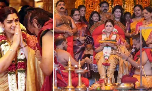 கோவிலில் குஷ்புவுக்கு கிடைத்த கவுரவம் கோவிலில் குஷ்புவுக்கு கிடைத்த கவுரவம்