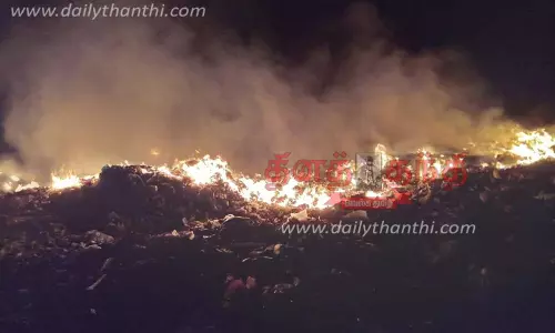 வெண்டிபாளையம் குப்பைக்கிடங்கில் தீ