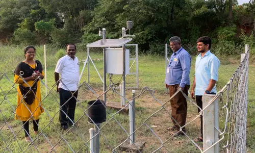 மழைமானி செயல்பாடு குறித்து ஆய்வு