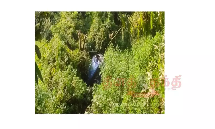 குன்னூர் மலைப்பாதையில் 90 அடி பள்ளத்தில் கார் கவிழ்ந்தது; சிறுமி உள்பட 2 பேர் படுகாயம்