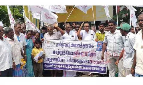 மாற்றுத்திறனாளிகள் சங்கத்தினர் ஆர்ப்பாட்டம்