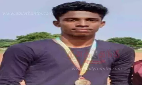 மாநில ஈட்டி எறிதல் போட்டிக்கு திருப்பத்தூர் மாணவர் தேர்வு