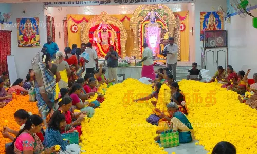 திருப்பதிக்கு 5 டன் மலர் மாலைகள் அனுப்பி வைப்பு