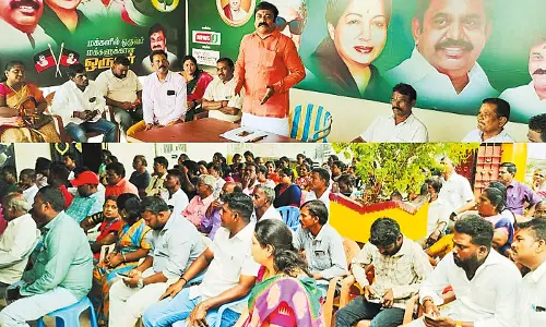 நாடாளுமன்ற தேர்தலில் அ.தி.மு.க. வெற்றிக்கு கடுமையாக உழைக்க வேண்டும் - மாவட்ட செயலாளர் ஆர்.எஸ்.ராஜேஷ் பேச்சு