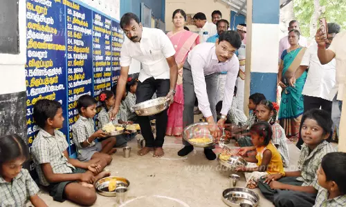 முதல்- அமைச்சரின் காலை உணவு திட்டத்தை கலெக்டர் நேரில் ஆய்வு