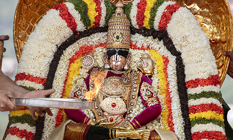 நவராத்திரி பிரம்மோற்சவம் 3-வது நாள் விழா:  சிம்ம வாகனத்தில் மலையப்ப சுவாமி வீதிஉலா