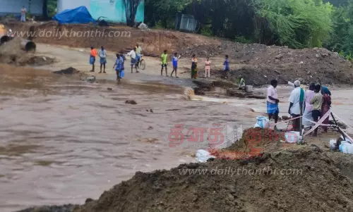 பழனி அருகே கொட்டித்தீர்த்த கனமழை; வெள்ளத்தில் அடித்து செல்லப்பட்ட தரைப்பாலம்