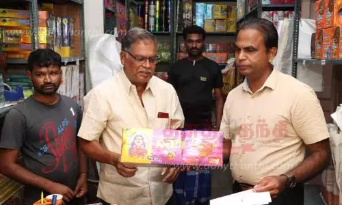 பட்டாசு கடையில் தாசில்தார் திடீர் ஆய்வு பட்டாசு கடையில் தாசில்தார் திடீர் ஆய்வு