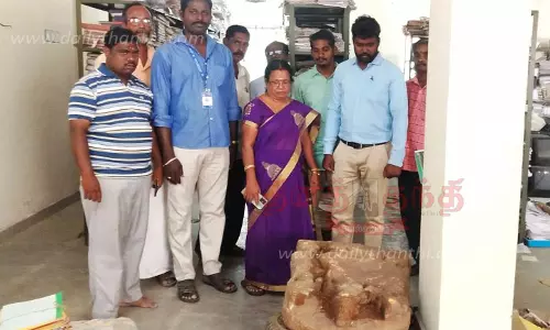 பழங்கால கற்சிலை கண்டெடுப்பு