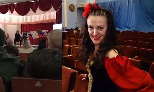 வீரர்களை உற்சாகப்படுத்த ரஷிய நடிகை லைவ் ஷோ... உக்ரைன் ராக்கெட் வீச்சில் பலி வீரர்களை உற்சாகப்படுத்த ரஷிய நடிகை லைவ் ஷோ... உக்ரைன் ராக்கெட் வீச்சில் பலி